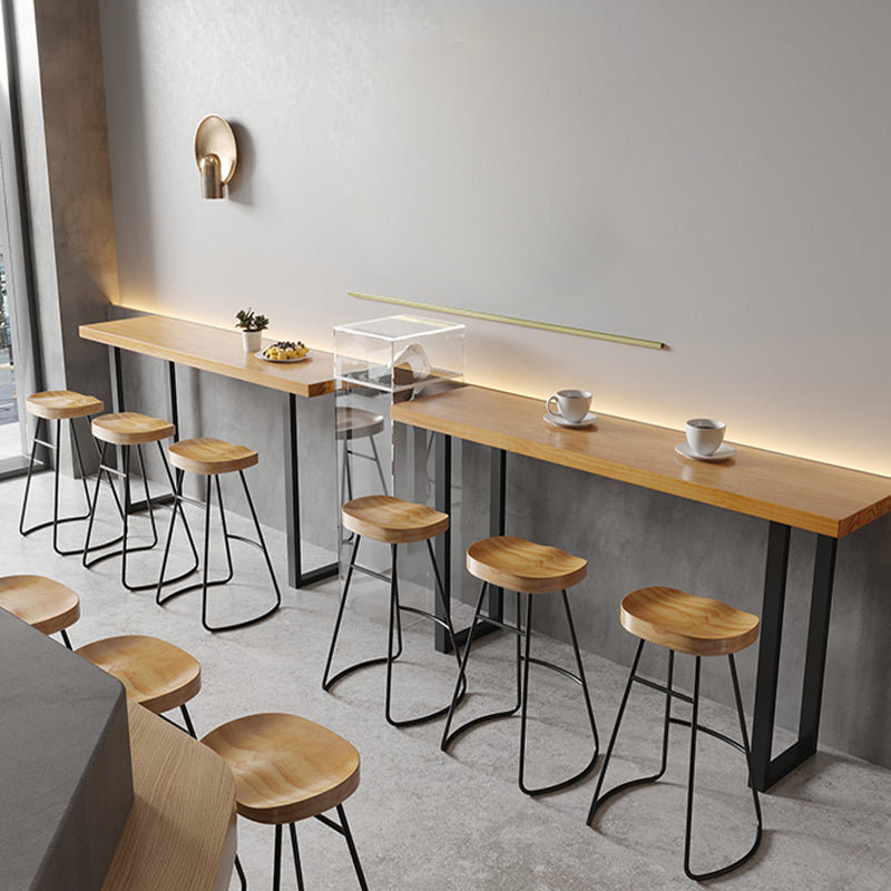 Menu Stools Modern Solid Wood Counter Height Stools with Footrest for Restaurant